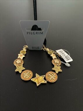 Pilgrim Gold and Orange Star Motif Bracelet